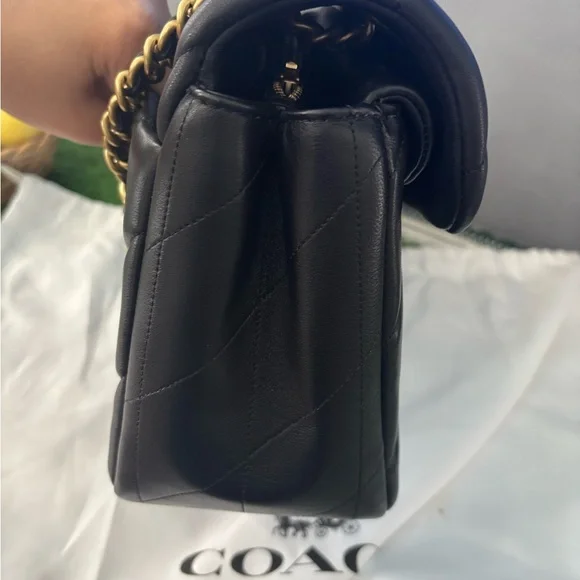 Coach Tabby 33 Quilted Nappa Leather Black With Gold Hardware Shoulder Bag - Picture 6 of 13